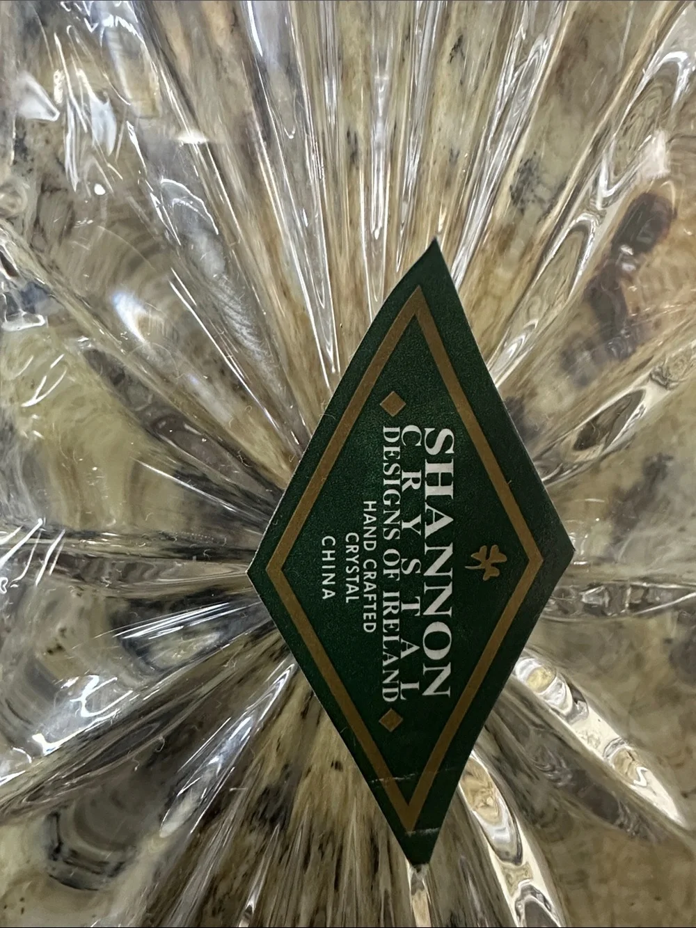 Crystal-Cut Clear Glass Serving Tray - Elegant Handle Design
